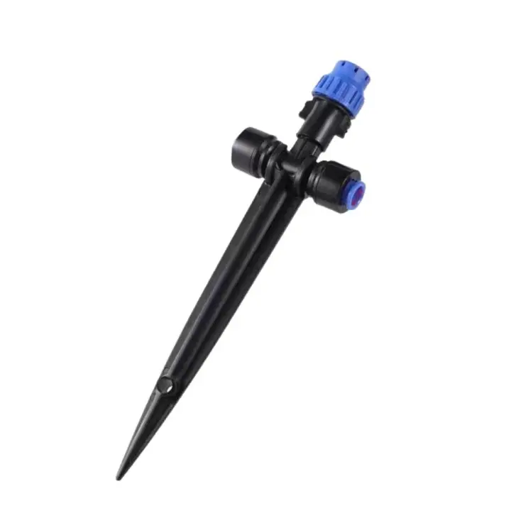Gotero de nebulización de riego ajustable de plástico, herramienta de aspersor de 15cm y 360 grados con estaca, 5 uds. - 1