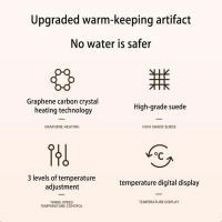 Manta Eléctrica de Calentamiento a Mano sin Agua con Funda de Gamuza USB Ajuste de 3 Temperaturas Plegable Manta de Calentamiento de Invierno Bolsa de Agua Caliente - details 15