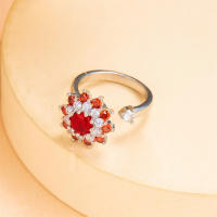 Anillo giratorio de flor de molino de viento con copos de nieve de circonio de cristal a la moda para mujeres y niñas, joyería para fiesta, regalo antiestrés - details 29