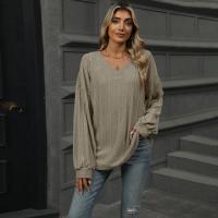 Top para mujer, camiseta holgada lisa con cuello en V, ropa popular coreana elegante de liquidación, años 90 - details 18