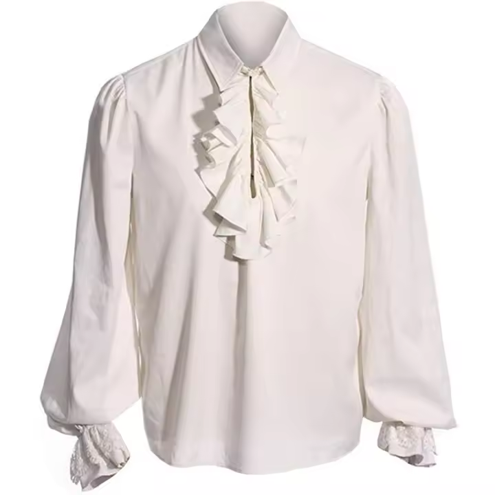 camisa de hombre en estilo steampunk victoriano renacentista con les - 1