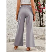 Pantalones sueltos y cómodos de pierna recta, pantalones de mujer con cintura elástica para - details 11