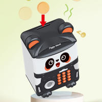 Hucha de Panda de dibujos animados para niños, caja de dinero linda, ahorro de dinero en efectivo, moneda, contraseña, huella digital, cajero automático, juguete educativo para niños, regalo - details 1