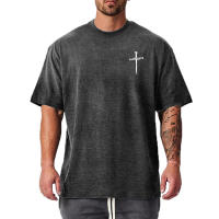 Camiseta deportiva de algodón para hombre, camisa holgada de media manga estilo Hip hop, cómoda y transpirable, Top con hombros caídos, Verano - details 7