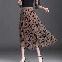 Falda de tul coreana para mujer, Falda Midi holgada con gancho Floral, elegante e informal, combina con todo, novedad de verano - details 4