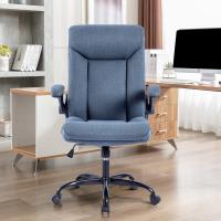 Silla giratoria de trabajo con reposabrazos plegables, altura ajustable, cómoda para la oficina o juegos en casa (azul marino) - details 1