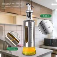 Botella De Aceite De Oliva Con Escala Y Encendido Automático Dispensador De Molienda Para Cocina Barbacoa Suministros De Estercolización De Vidrio Y Acero Inoxidable - details 4