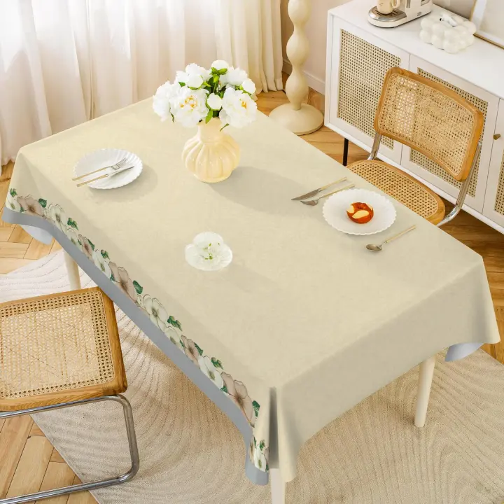 Mantel de Mesa de Seda Antideslizante Impermeable, Resistente al Aceite, Estilo Étnico para Mesas de Comedor - 1