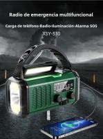 Radio de emergencia NOAA portátil Manivela de mano, batería de carga solar, linterna incorporada, luz de lectura y alarma SOS Compacta y para acampar y emergencias - details 0
