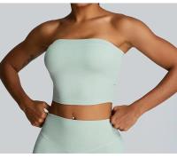 Conjunto de Yoga de Cintura Alta Ropa Deportiva de Nylon Antichoque para Mujeres Sin Mangas - details 12