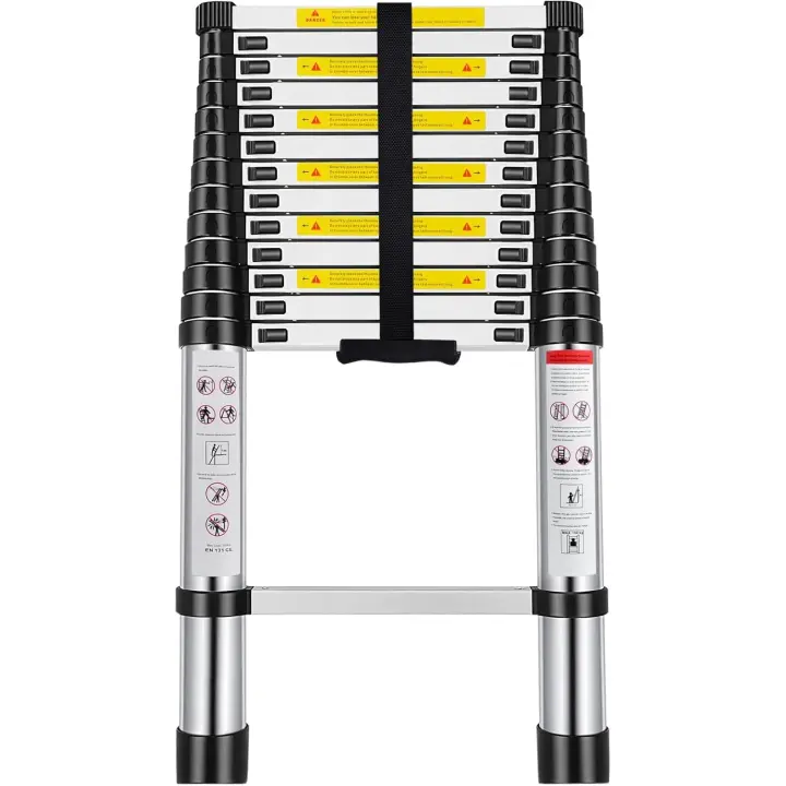 Escalera Telescópica de Aluminio Extensible y Plegable |   Compacta, Ligera, Portátil y Antideslizante |   Ideal para Uso Doméstico, Profesional, Reformas, Jardín, Taller, Alturas y Almacenamiento - 1
