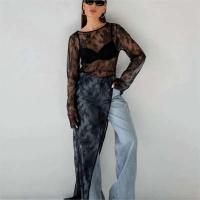 Camisa transparente de moda, jersey Irregular de manga larga, vestido versátil de calle alta para mujer 2024 - details 1