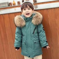 Abrigos de algodón para niños, ropa de abrigo gruesa con cuello de piel grande para invierno, chaquetas cálidas con capucha para niños, Parkas informales de moda para adolescentes - details 1
