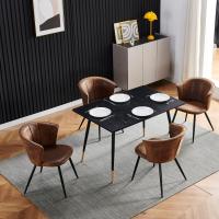 Juego de 2 Sillas de Comedor Vintage Sillón Tapizado en Gamuza con Reposabrazos Patas Metálicas para Cocina Salón - details 5