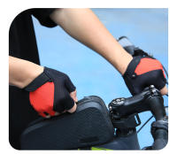Guantes de medio dedo para bicicleta de montaña, manoplas cortas de GEL, almohadilla de Palma gruesa de 6mm, a prueba de golpes y antideslizante, tela elástica - details 17