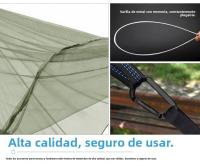 Hamaca Ultraligera Mosquitera 260x140cm, Carga de 250kg, Paracaídas de Nylon Transpirable con 2 Mosquetones y Bolsa de Almacenamiento Ideal para Senderismo/Acampada - details 2
