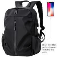 Moqueta Ligera de 20L Mejorada para Hombres y Mujeres con Compartimento para Portátil y Puerto de Carga USB - Correas Ajustables, Poliéster para Viajes, Trabajo, Escuela, Negocios - Carbón, Bolso de Transporte |   Diseño minimalista |   Textura Suave, Moc - details 0