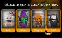 halloween themer block decorations: ghost\witch\pumpkin\devil