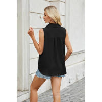 BUNO-2025 Primavera Verano nuevo estilo Color puro botón frontal chaleco Top de gasa ropa de moda y elegante para mujer fibra de poliéster - details 24