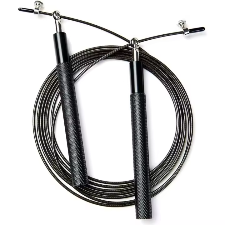 Cuerda para saltar de velocidad Cuerda para saltar ajustable con mango de aleación de aluminio y cuerda para ejercicios sin enredos con rodamiento de bolas para ejercicio en casa y cuerpo delgado, entrenamiento de ajuste cruzado, fitness, ejercicios ideal - 1