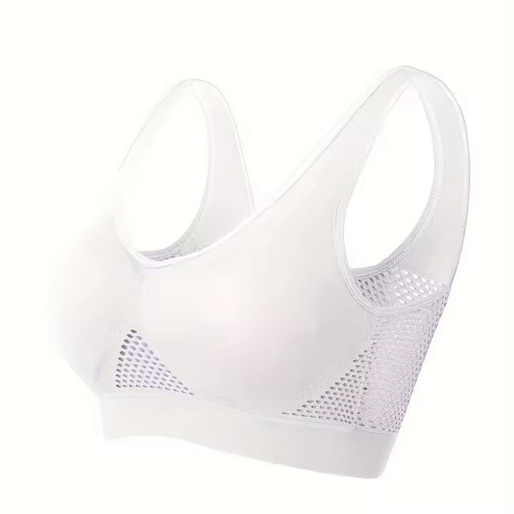 Sujetador deportivo con almohadillas incorporadas, transpirable, alta elasticidad, sin aros, perfecto para yoga, fitness, correr - 1