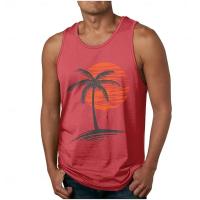Camisetas deportivas sin mangas de verano para hombre, camisetas sin mangas con estampado 3D de sol, chaleco informal cómodo sin mangas, camisetas sin mangas para gimnasio y Fitness a la moda - details 0