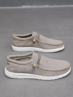 Zapatos de lona de hombre de talla grande para primavera y verano, estilo casual, ligeros y de un solo pedal. - details 1
