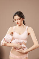Sujetador de lactancia para madre, Bralette posparto sin costuras, color rosa, M - details 6