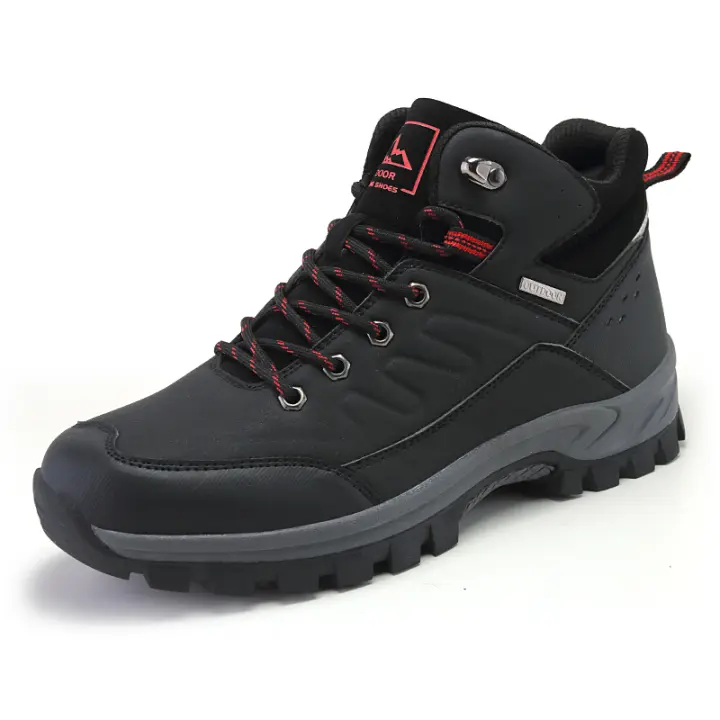 Zapatos de senderismo populares para hombre, zapatillas de cuero para exteriores, botas de montaña, calzado de escalada, trotar, Trekking - 1