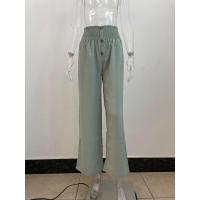 Pantalones de mujer con cintura elástica, pierna ancha, corte holgado, lino, estético, original, clásico, elegante y con estilo - details 15