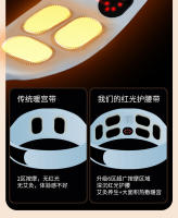Nuevo masajeador de cintura SKG del mismo estilo, cinturón de terapia de luz roja, vibración de microcorriente EMS, protección de cintura con compresa caliente y cinturón de calentamiento de palacio - details 7