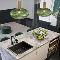Lámpara colgante de vidrio,Lámpara colgante de vidrio Verde y enchufe dorado Lámpara de techo Candelabro - details 28