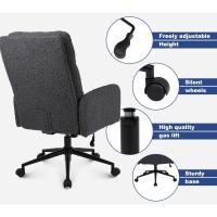 Silla Oficina de Respaldo Alto, Cómoda Silla Tocador con Altura Ajustable, Sillas Ordenador para Hogar y Dormitorio, Crema - details 15