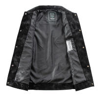 Otoño Invierno Casual chaqueta de cuero para hombres moda al aire libre versátil solapa Tops nuevo confort mantener caliente abrigos con estampado a prueba de viento hombres - details 3