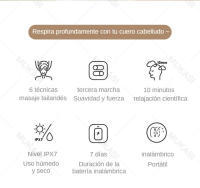 Masajeador de Cuero Cabelludo Eléctrico, Masajeador de Cabeza Inalámbrico, Cabezas de Silicona Suaves, 6 Modos de Masaje, 3 de Intensad, Relajación del Cuero Cabelludo, Alivio de Fatiga, Mejore del Sueño masajeador para mascotas Gatos - details 1
