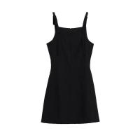 Vestido de Tanque A-Línea de Color Sólido Cuello Cuadrado Estilo de Moda para Mujeres en Verano 2025 - details 1