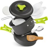 Juego de Utensilios de Cocina Portátiles Duraderos Utensilios de Camping con Vajilla y Bolsa de Almacenamiento Práctica - details 1
