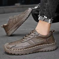 Nuevos zapatos deportivos clásicos universales hechos a mano de piel de vaca para hombre en talla 46 con correas de cuero genuino de la fábrica Jinjiang - details 8