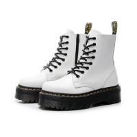 Suelas gruesas con forro polar Botas Dr. Martens, cremalleras laterales, botas cortas de mujer británica, suelas de pastel, botas de trabajo y zapatos de algodón - details 5