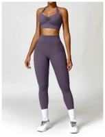 Sujetador deportivo con cuello Halter para mujer, Top fruncido de alto soporte para gimnasio, ropa de entrenamiento, corsé de - details 17