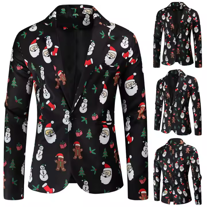 Chaqueta de Navidad para hombre, abrigo deportivo, traje de Navidad - 1