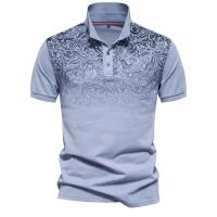 Polos de mezcla de algodón con estampado degradado de nuevo diseño para hombres Polos de manga corta de moda de verano para hombres - details 7