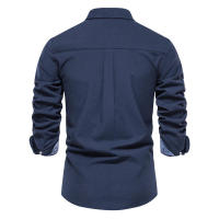 Camisa informal versátil para hombre, Tops de manga larga de Color sólido, ropa de otoño, nueva moda, 2024 - details 2