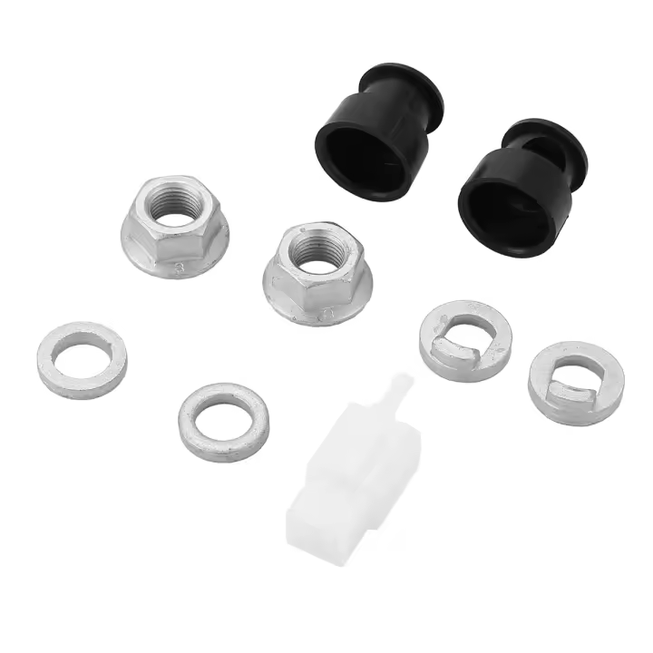 Eje de Motor de cubo de bicicleta eléctrica, tuerca de bloqueo delantero M12, arandela de bloqueo, espaciador, cubierta de tuerca con eje de 12mm - 1