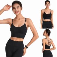 1 unidad de sujetadores deportivos de algodón para mujer, Sujetador deportivo liso con realce para trotar, gimnasio, Sujetador deportivo para mujer, ropa interior para chica, Fitness, correr, Yoga, Top deportivo - details 11