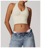 Sujetador deportivo con cuello colgante, ropa interior deportiva sin costuras, sujetador con espalda abierta, Top de Yoga para Fitness, soporte para mujer, Top corto de entrenamiento para gimnasio - details 9