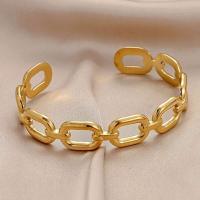Pulsera Minimalista de Acero Inoxidable Diseño Cuadrado con Tirante Hueco Brillo Oro Vintage - details 2