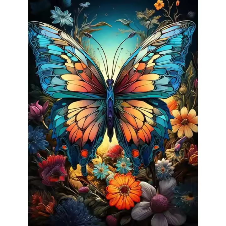 Ruopoty-pintura acrílica por números para decoración del hogar, imágenes de mariposas y animales, 40x50, regalo único - 1