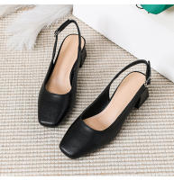 Bolsas de Cuero Suaves de Gran Tamaño Sandalias de Cabeza Cuadrada con Tacones Gruesos para el Trabajo en Verano 2024 - details 3