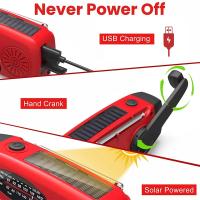 Radio Meteorológica Portátil Multifunción AM/FM/NOAA Radio de Emergencia de Manivela con Carga Solar y Linterna LED - details 4